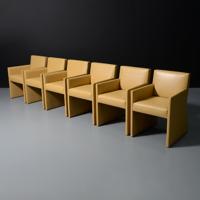 6 A. Rudin Leather Dining Chairs, Manner of Mario Bellini - Sold for $5,120 on 11-16-2025 (Lot 831).jpg